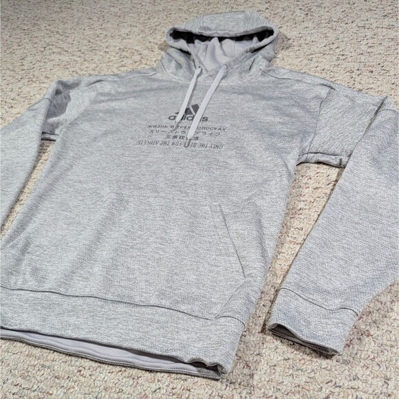 Adidas Climawarm Hoodie Only The Best For The Athlete Mens SMALL Heather Gray - Picture 2 of 13